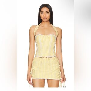 Gingham Lace Corset in Limoncello
GUIZIO